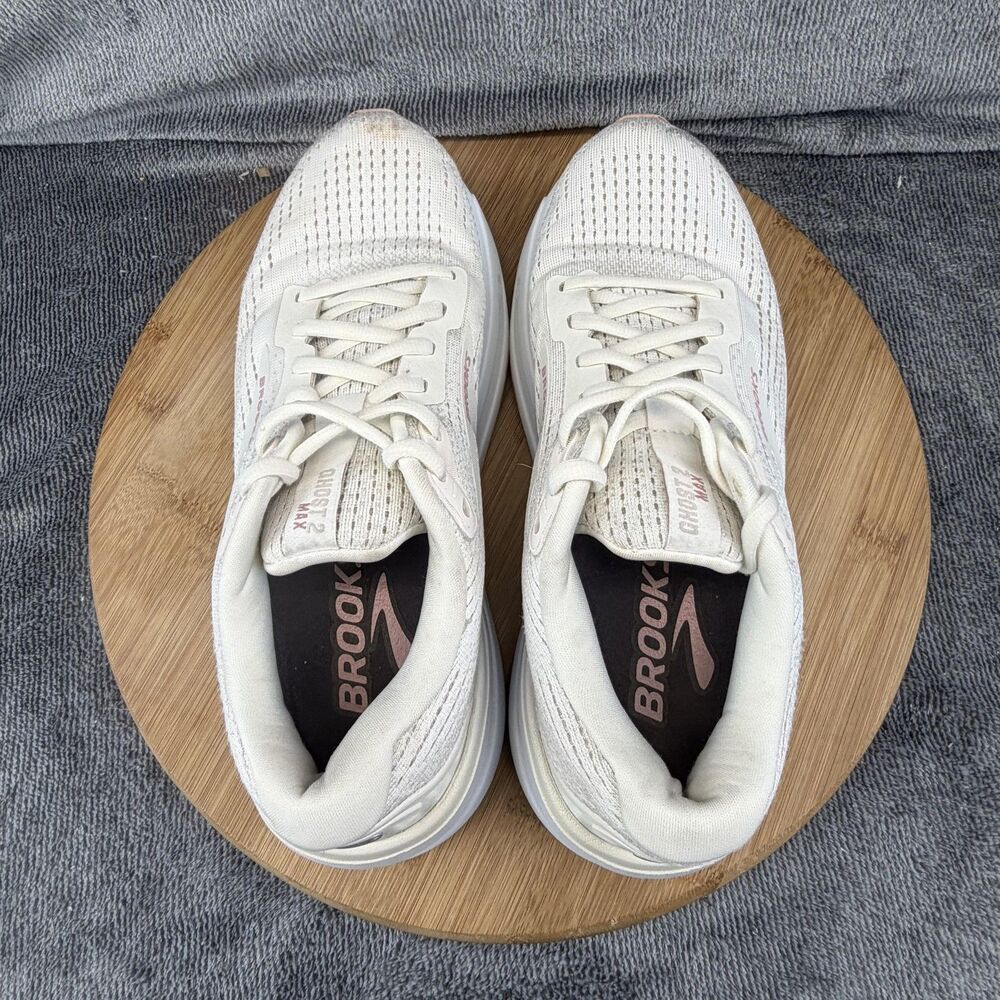 Brooks Ghost Max 2 Shoes Womens Size 8 White Mesh Running Sneakers 1204201B190 - Picture 7 of 12